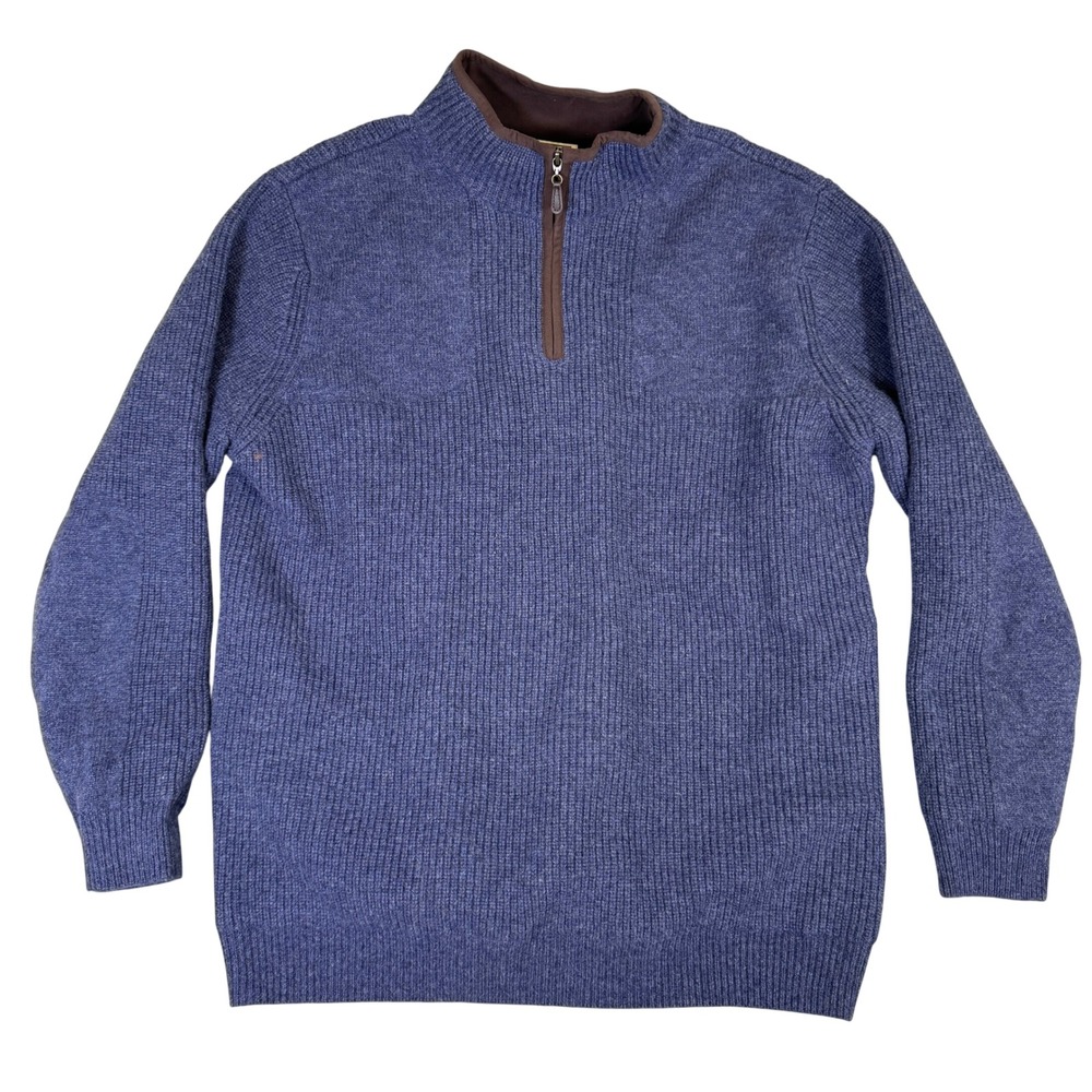 LL Bean Commando Sweater Mens XL Tall Blue Merino Lambswool Gore-Tex 526520